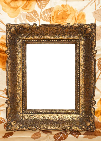 Antique picture frame on floral background — Stock Photo, Image