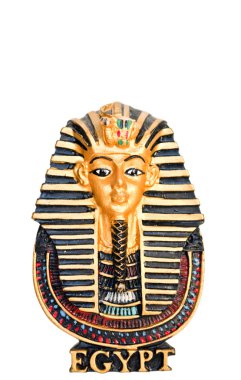 Egyptian golden pharaohs mask isolated on white clipart