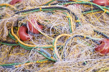 Fishing net and floats background clipart