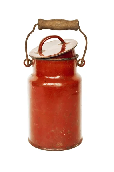 Antique red milk can — Stock Photo, Image