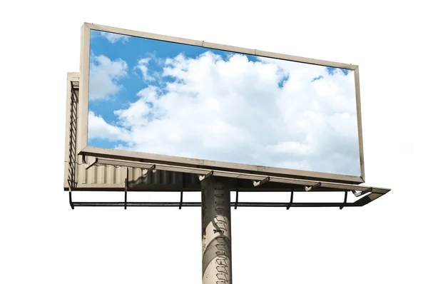 Plakatwand mit Reflexion des blauen Himmels — Stockfoto