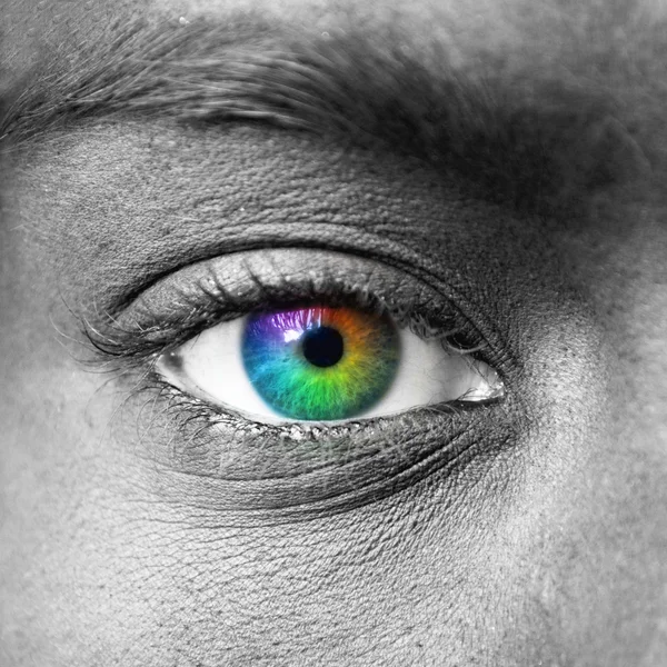 Colorful eye macro shot — Stock Photo, Image
