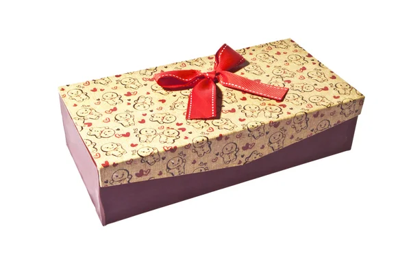 Bożonarodzeniowe pudełko na białym tle — Zdjęcie stockowe