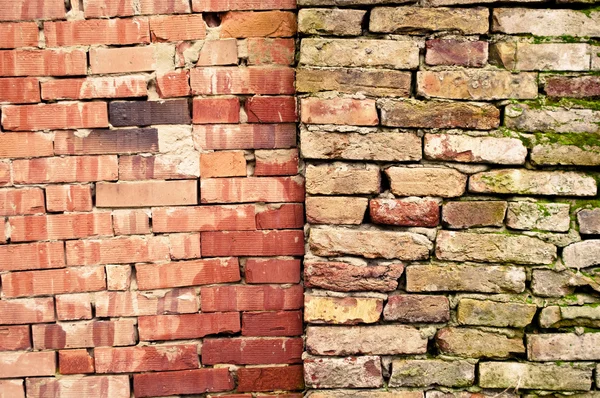 İki tuğla duvarlar — Stok fotoğraf