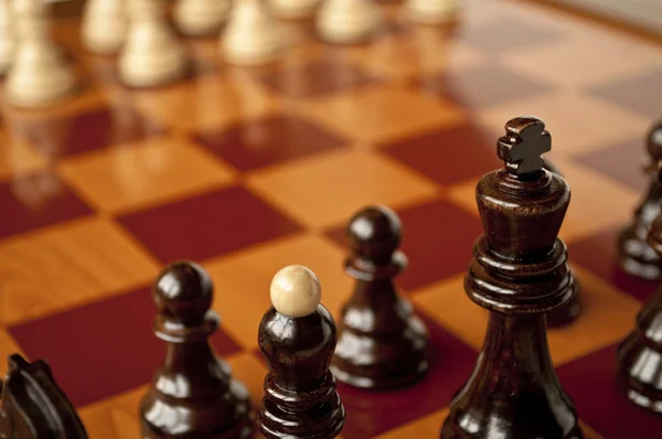 Jogo de xadrez macro — Fotografia de Stock