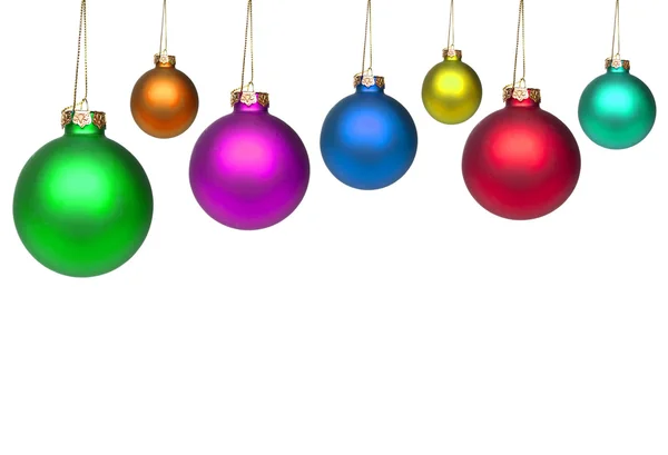 Sada barevné vánoční koule izolované na bílém — Stock fotografie