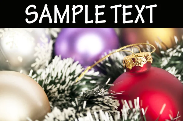 Macros de adornos navideños con espacio para tu texto — Foto de Stock