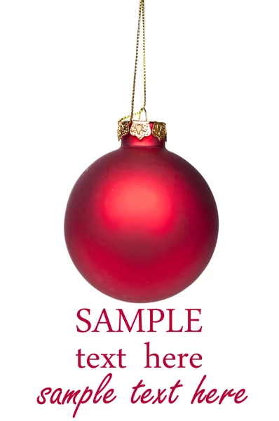 Bola roja de Navidad aislada en blanco —  Fotos de Stock