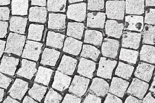 Cobblestone preto e branco — Fotografia de Stock