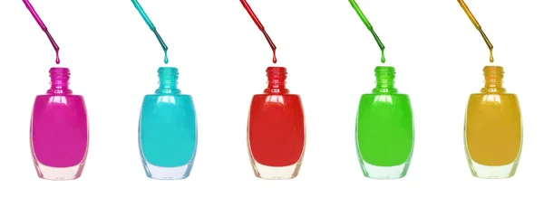 Manicure set - kleurrijke nagel poetsmiddelen geïsoleerd op wit — Stockfoto