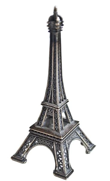 Eiffel-torony, elszigetelt fehér szobra — Stock Fotó