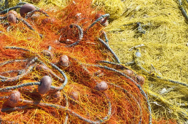 Κοντινό πλάνο της αλιείας δίχτυ και επιπλέει φόντο — Φωτογραφία Αρχείου