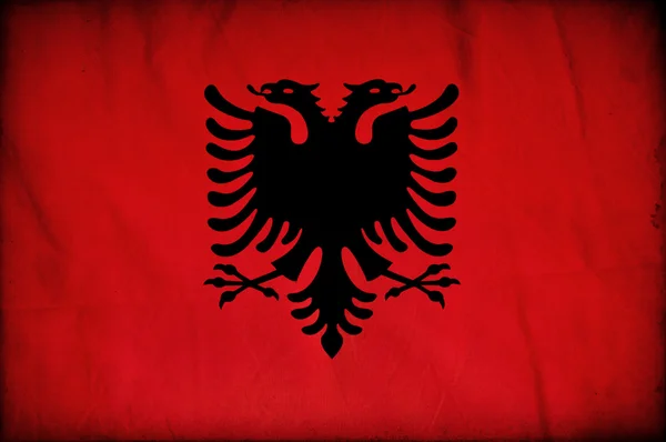 Прапор Албанії гранж — стокове фото