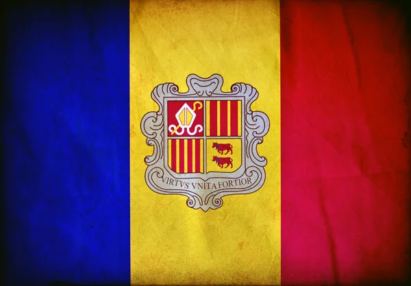 Andorra grunge flagga — Stockfoto