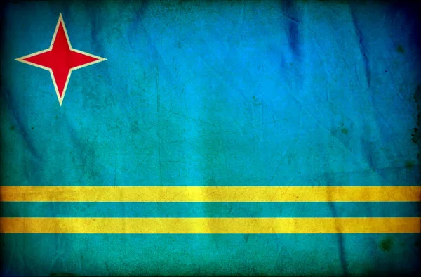 Bandera grunge Aruba — Foto de Stock