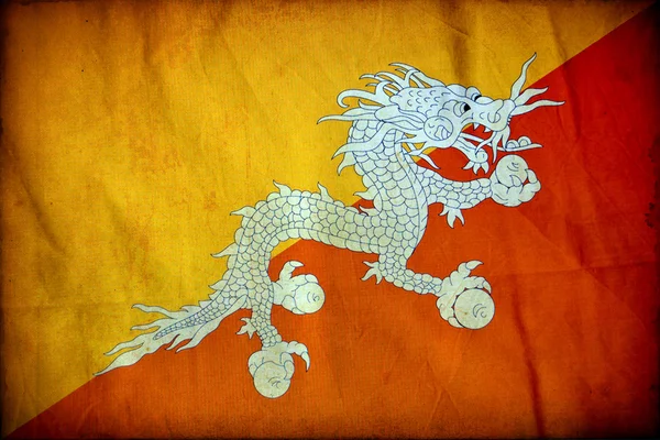 Bandeira grunge do Butão — Fotografia de Stock
