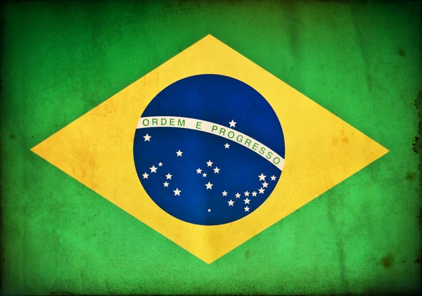 Brasilianische Grunge-Flagge — Stockfoto