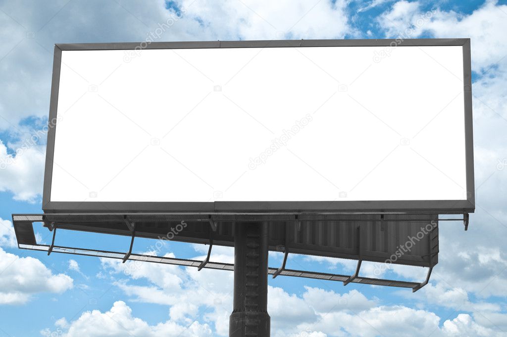 Empty billboard against blue sky