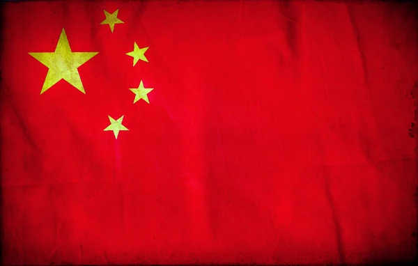 Cina bandiera grunge — Foto Stock