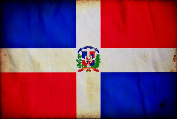 Dominik Cumhuriyeti grunge bayrağı — Stok fotoğraf