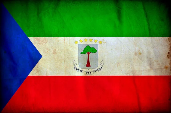 赤道几内亚 grunge 旗 — 图库照片