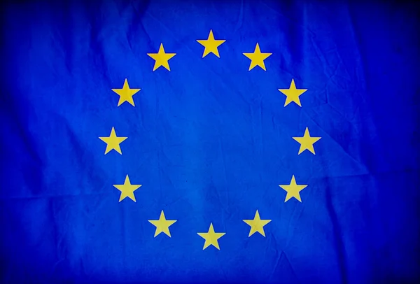 Europeiska unionens grunge flagga — Stockfoto