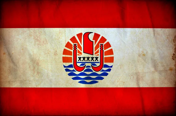 Гранж-флаг Французской Полинезии — стоковое фото