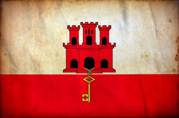 Прапор Гібралтару гранж — стокове фото