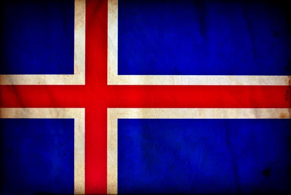 İzlanda grunge bayrağı — Stok fotoğraf