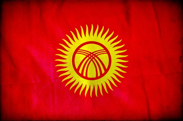 Bandiera grunge Kirghizistan — Foto Stock