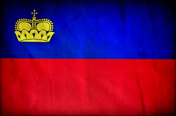 Bandera grunge de Liechtenstein — Foto de Stock