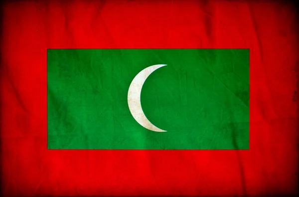 Maldiverna grunge flagga — Stockfoto