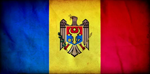 Moldavië grunge vlag — Stockfoto