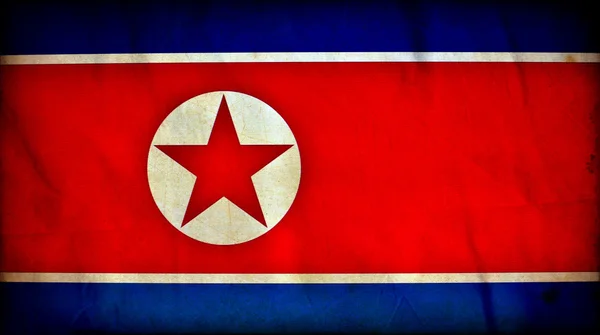 Nordkorea grunge flagga — Stockfoto