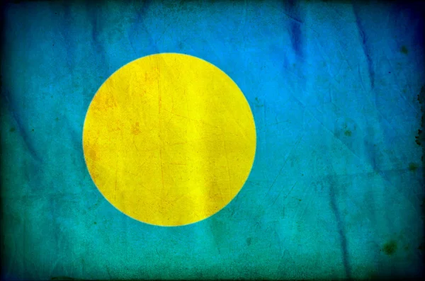 Bandera de Palau grunge — Foto de Stock
