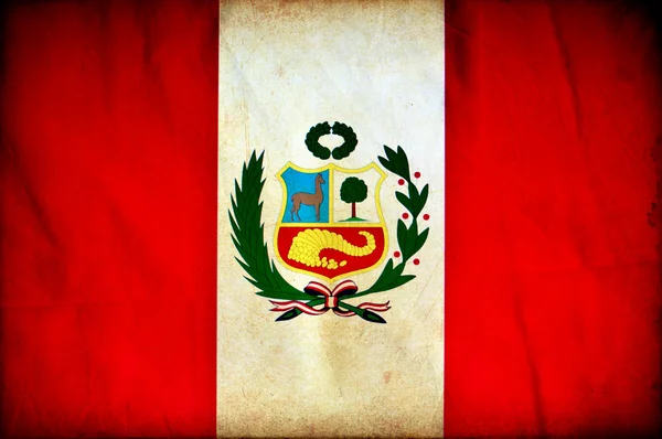 Peru grunge vlag — Stockfoto