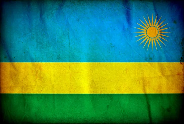 Rwanda grunge flagga — Stockfoto