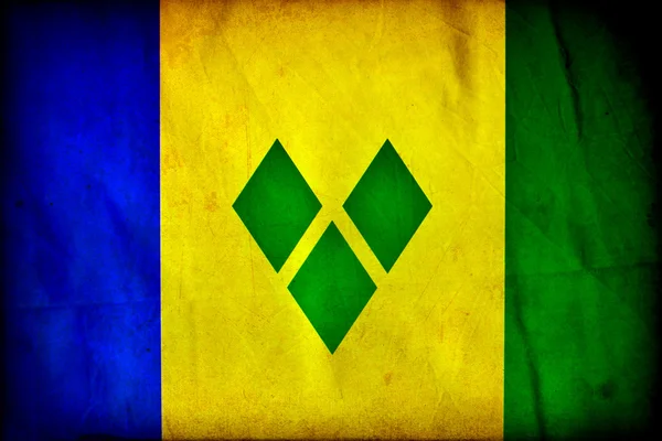Saint Vincent Grenadiinit grunge lippu — kuvapankkivalokuva