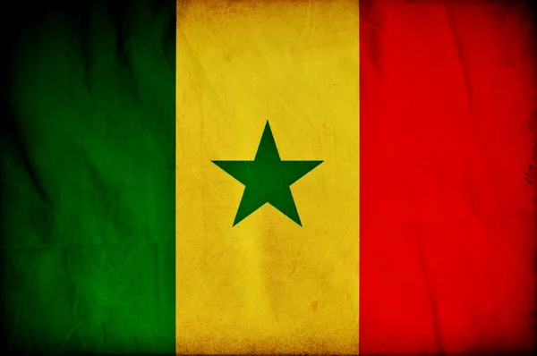 Сенегальский гранж-флаг — стоковое фото