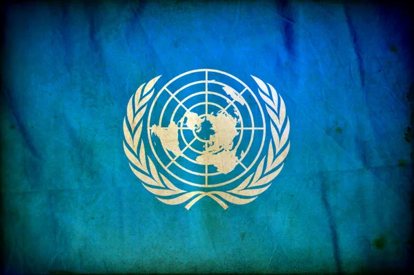 Organizace spojených národů grunge vlajka — Stock fotografie