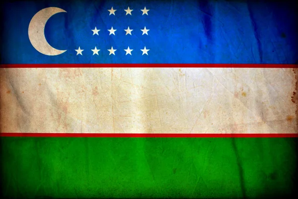 Uzbekistán grunge vlajka — Stock fotografie