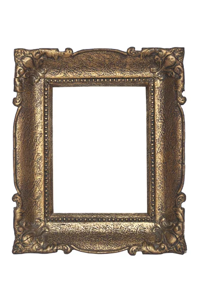 Golden frame isolated on white — Stock Photo, Image