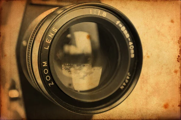 Antique camera with grunge paper texture — Stock Photo, Image