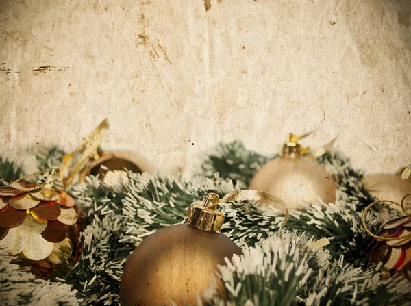 Grunge 圣诞节金色装饰背景与空间的哟 — 图库照片
