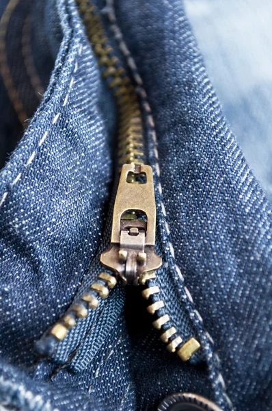 Jeans zipper macro — Stock Photo, Image
