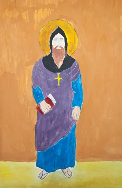 Pintura infantil de Jesucristo — Foto de Stock