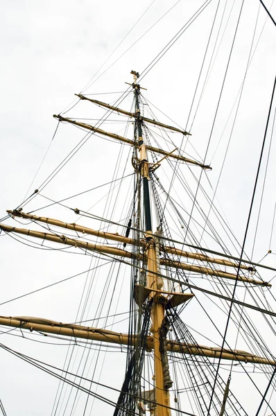 stock image Wooden mast on yacht