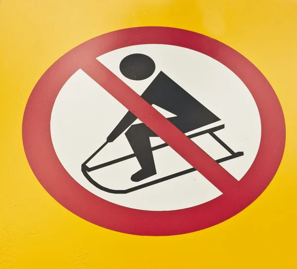 No sledging metal sign — Stock Photo, Image