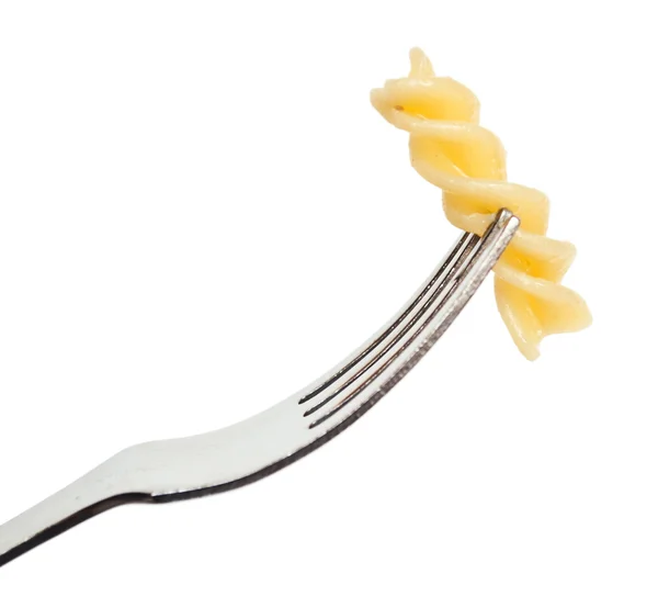 Noodle on fork isolated on white — Stock Photo, Image