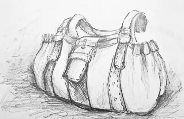 Σκίτσο του γυναίκα τσάντα μόδας — Φωτογραφία Αρχείου